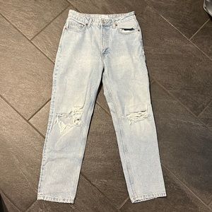 Zara high waisted light wash mom jeans
